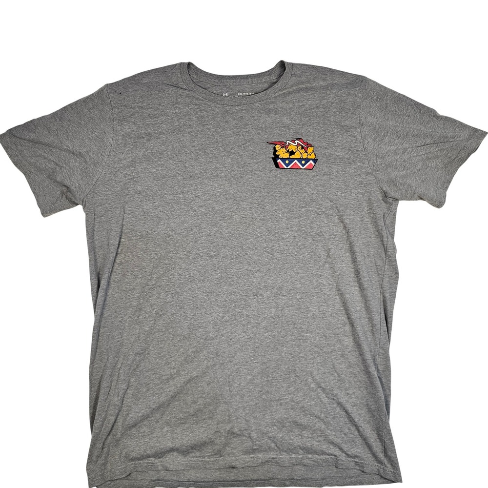 Under Armour Mens XXL HeatGear Gray Heathered Graphic Canoe T-Shirt Loose Fit